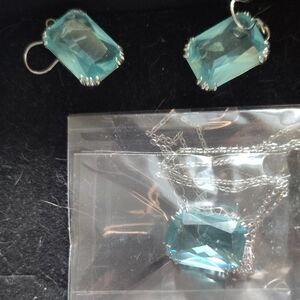 Elegant Silver and Aqua Earrings